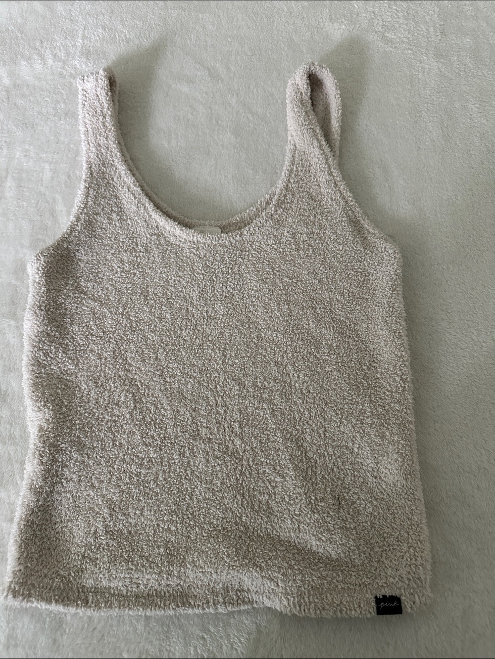 PINK Victoria's Secret Cream Plush Tank Top